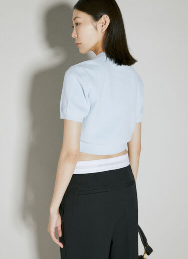 Alexander Wang Embossed Logo Ribbed T-Shirt Blue awg0253055