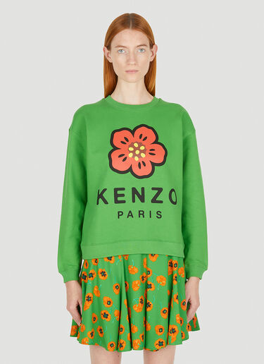 Kenzo Boke Flower Print Sweatshirt Green knz0250026