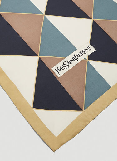 Saint Laurent Striped Triangle Silk Scarf Multicolour sla0251193