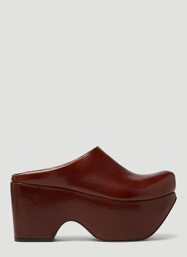 Sportmax 만시아 플랫폼 클로그 브라운 spx0249009