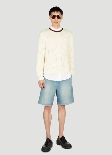 Gucci Perforated GG Sweater White guc0152300