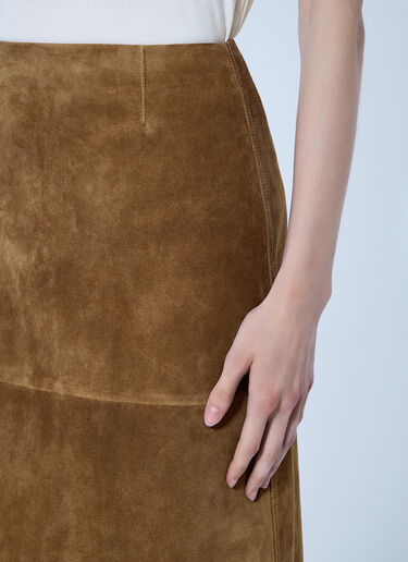 Jil Sander Panelled Suede Midi Skirt Brown jil0266022
