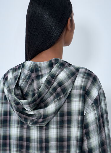 Acne Studios Hooded Check Shirt Green acn0263023