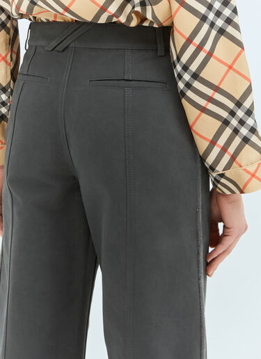 Burberry Check Cuffs Pants Grey bur0258004