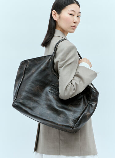 Miu Miu Ivy Leather Bag Beige miu0256026