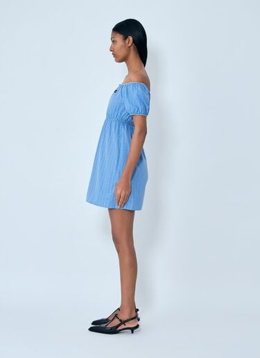 Miu Miu Plaid-Pattern Mini Dress Blue miu0264001