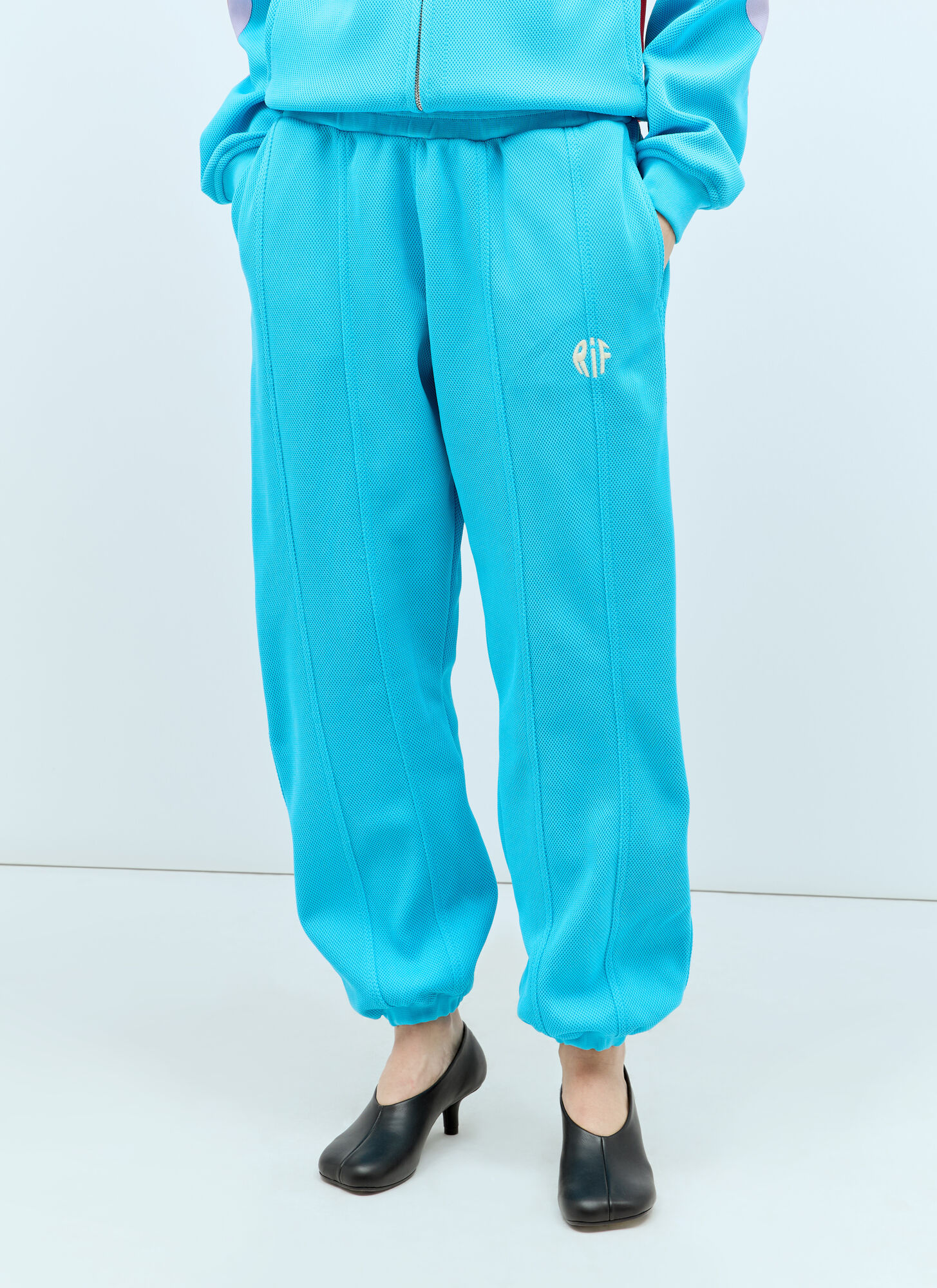 Shop Reward If Found Logo Embroidery Track Pants In Blue