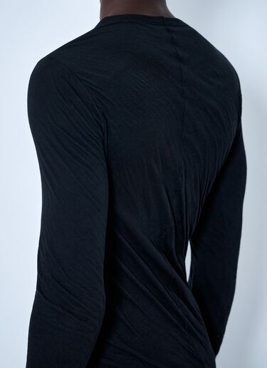LN-CC® - Rick Owens: Long Sleeve Crewneck Top - Black Rick Owens Long Sleeve Crewneck Top Black ric0165073