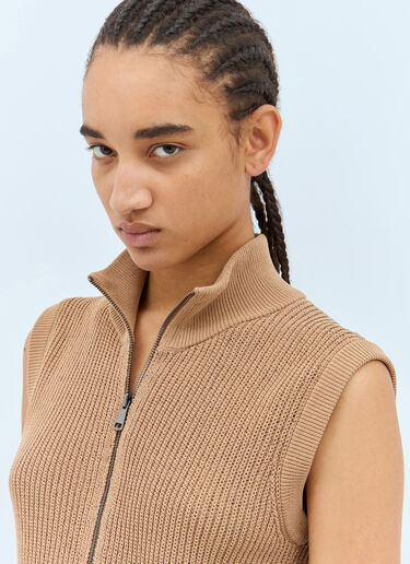 Aries Knit Zip-Up Vest Aya Muse Aries Knit Zip-Up Vest Brown aym0257006