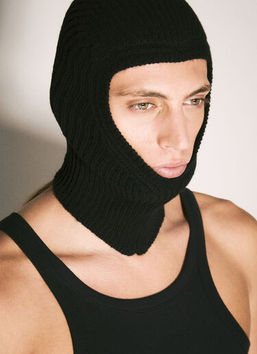 Rick Owens Wool Knit Balaclava Black ric0158010