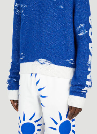 Escudo Distressed Sweater Liberal Youth Ministry Escudo Distressed Sweater Blue lym0152007