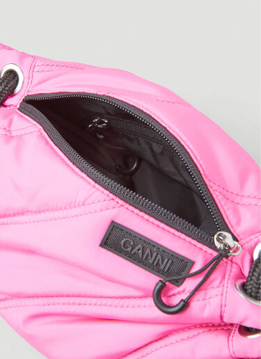 GANNI Quilted Tech Duffle Shoulder Bag Pink gan0251066