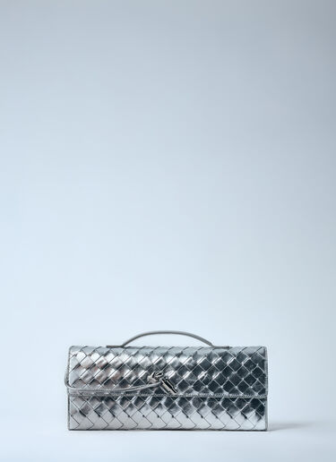 Bottega Veneta Long Andiamo Clutch Silver bov0259071