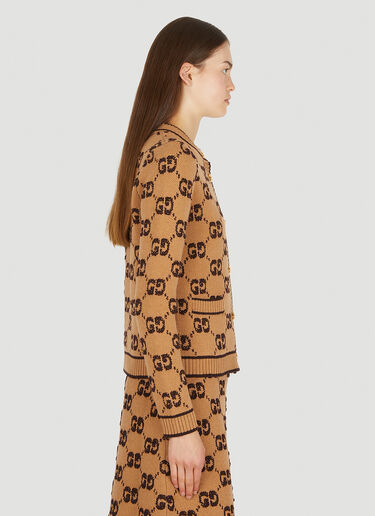 Gucci Logo Jacquard Cardigan Camel guc0251035