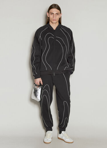 Y-3 コントラストパイピング ジップアップスウェットシャツ ブラック yyy0156005