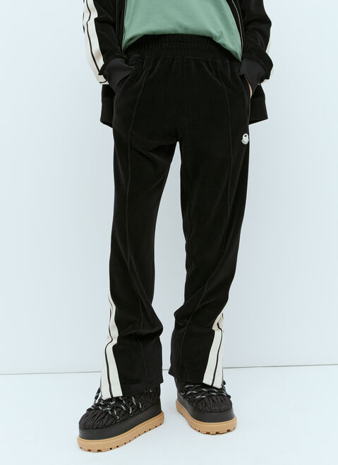 Moncler x Rick Owens Logo Patch Velvet Track Pants Black mcs0355001