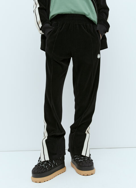Moncler + Rick Owens Logo Patch Velvet Track Pants Black mcs0355001