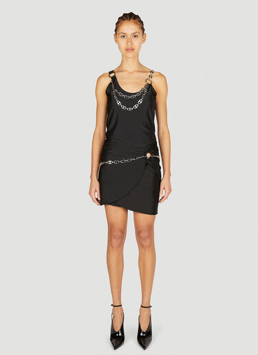 Rabanne Chain Trim Mini Dress Black pac0252013