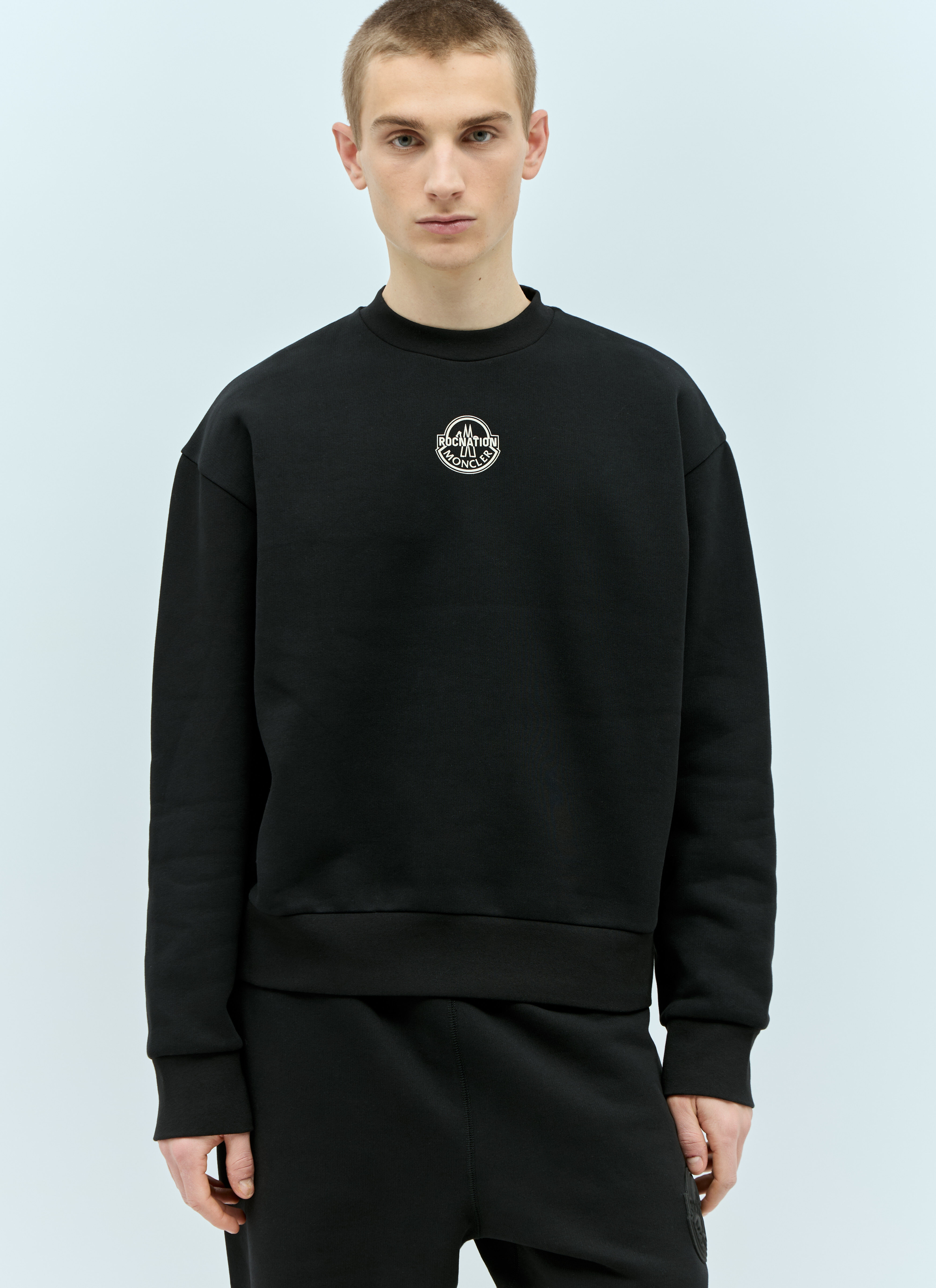 Moncler x Roc Nation designed by Jay-Z 徽标贴花运动衫 黑色 mrn0156002