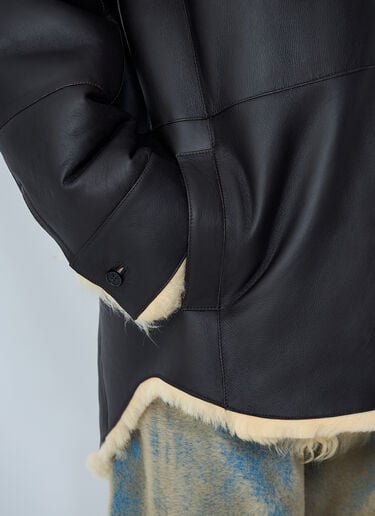 Acne Studios Shearling-Collar Leather Jacket Brown acn0262011