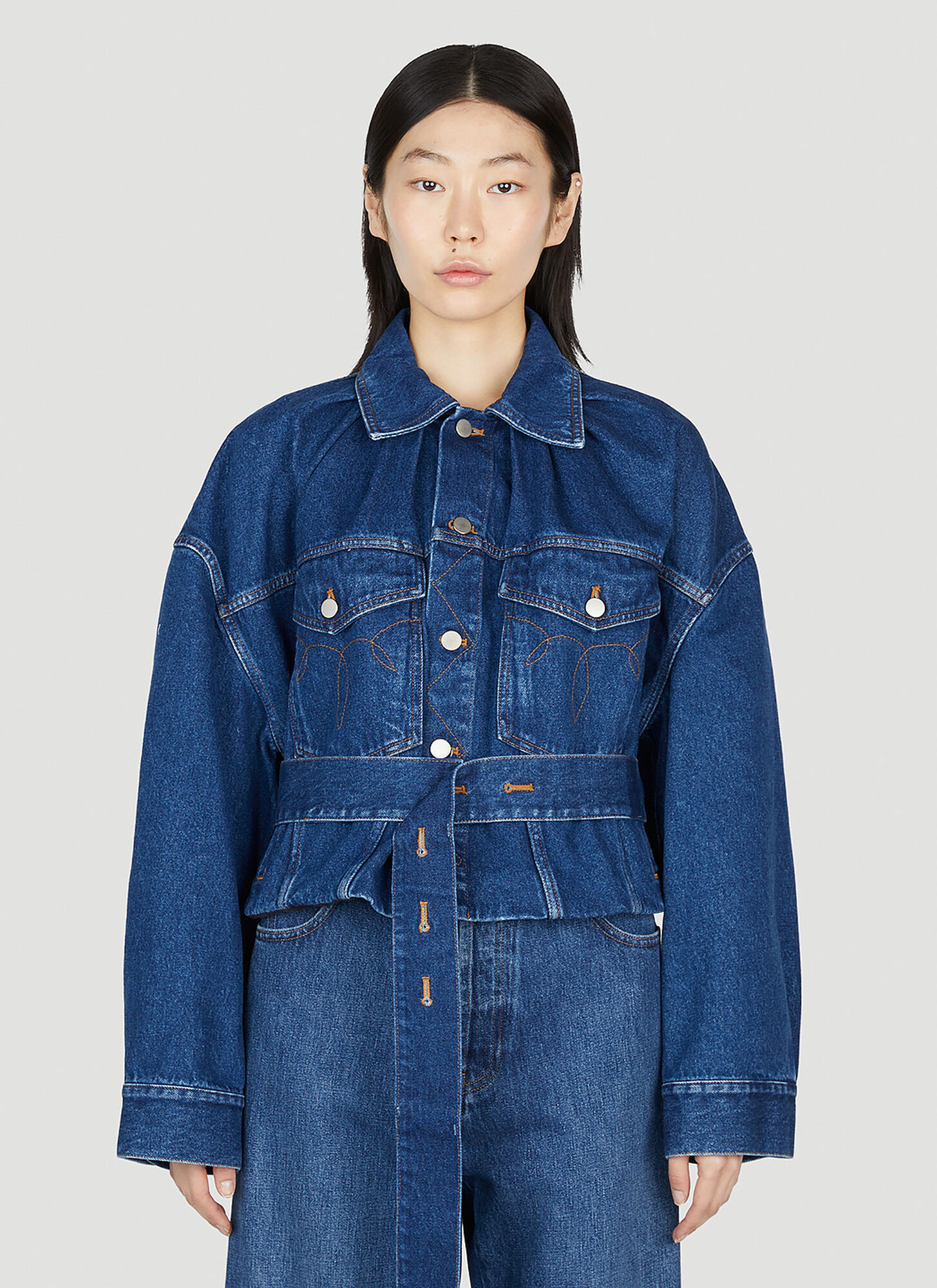 Meryll Rogge Denim Jacket In Denim Blue