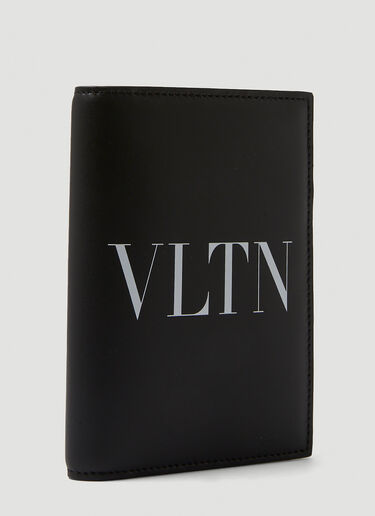 Valentino Logo Print Passport Cover Black val0149046
