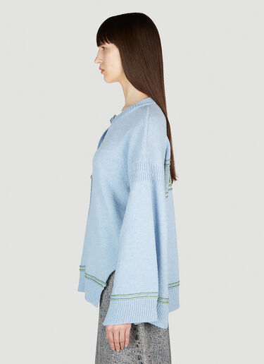 Marni Asymmetric Hem Cardigan Blue mni0253024