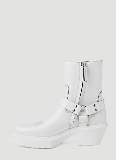 VTMNTS Cowboy Harness Ankle Boots White vtm0351011