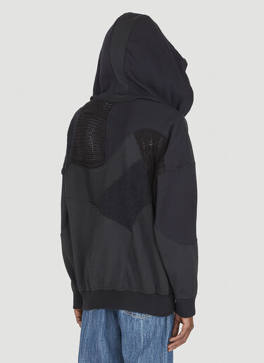 DRx FARMAxY FOR LN-CC Upcycled Crochet Hooded Sweatshirt Black drx0347013