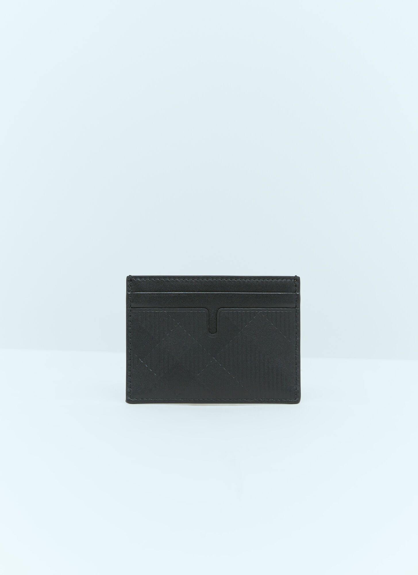 Shop Burberry Check Leather Cardholder In Black