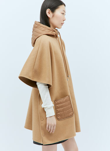 Moncler Hooded Down Cape Beige mon0257040
