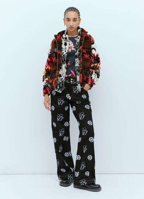Chopova Lowena Sunflower Soft-Fleece Vest Black cho0254006