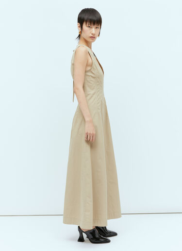 Bottega Veneta V Neck Maxi Dress Beige bov0256032