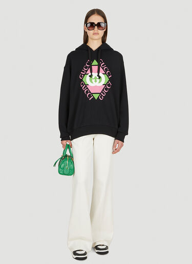 Gucci 徽标印花连帽运动衫 黑色 guc0251059