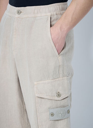 Ghost Linen Cargo Pants Stone Island Ghost Linen Cargo Pants Beige sto0160022