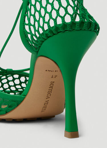 Bottega Veneta 弹力网布高跟鞋 绿 bov0247152