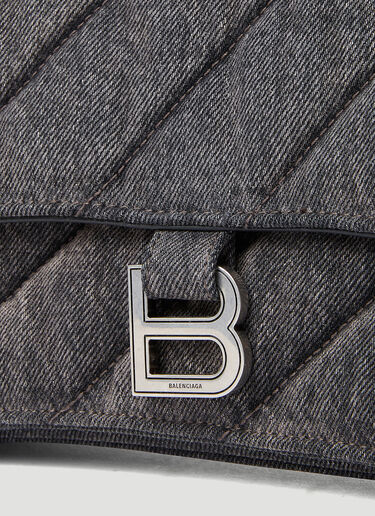 Balenciaga Crush Chain Denim Shoulder Bag Grey bal0253038