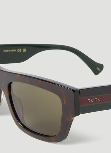 Gucci 矩形太阳镜 棕 guc0152277