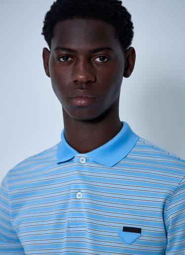 Prada Logo Motif Polo Shirt Light Blue pra0161003