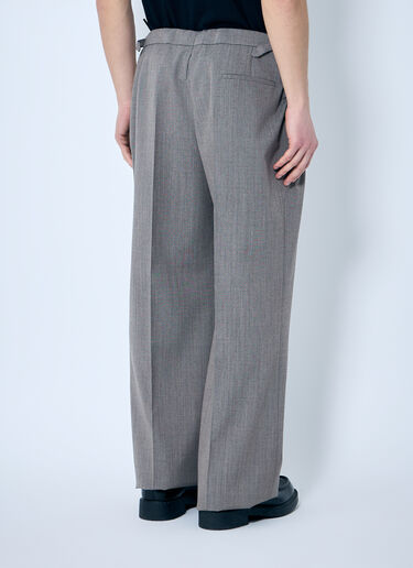 Prada Belted Tailored Wool-Blend Pants Beige pra0360002
