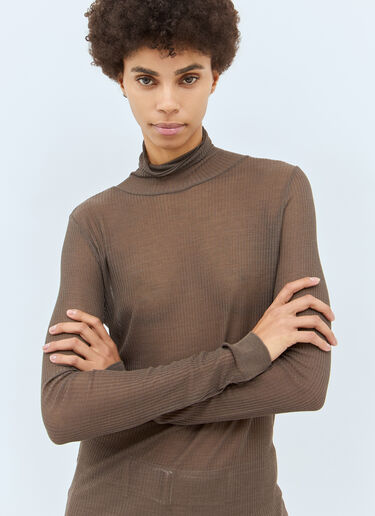 Seamless High Neck Top Lemaire Seamless High Neck Top Brown lem0258026
