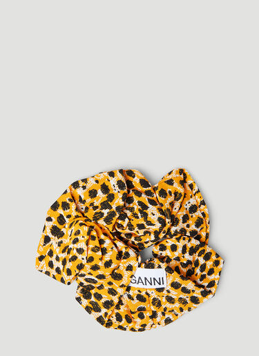 GANNI Printed Crepe Scrunchie Gold gan0247053