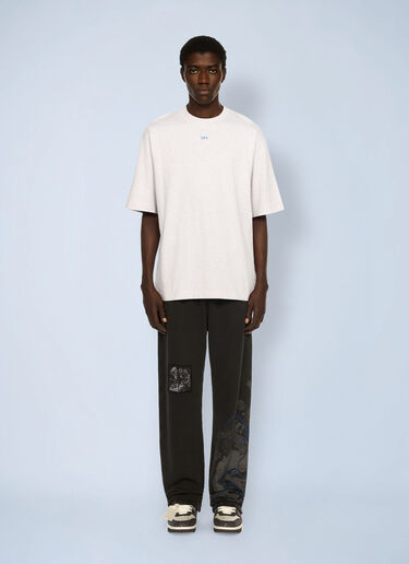 LN-CC® - Off-White: Stencil Arrow Skate Logo T-Shirt - Grey Off-White Stencil Arrow Skate Logo T-Shirt Grey ofw0162024