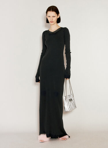 Balenciaga Lingerie Maxi Rib Dress Black bal0256001