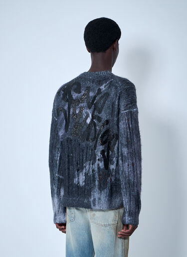 Acne Studios プリント入りジップアップセーター  ブラック acn0160003