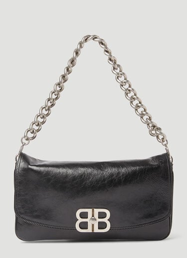 Balenciaga BB Soft Medium Flap Shoulder Bag Black bal0253034