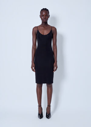 Saint Laurent Strappy Midi Dress Black sla0264038