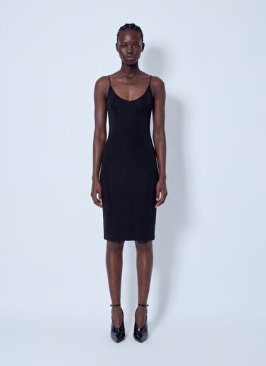 LN-CC® - Saint Laurent: Strappy Midi Dress - Black Saint Laurent Strappy Midi Dress Black sla0264038