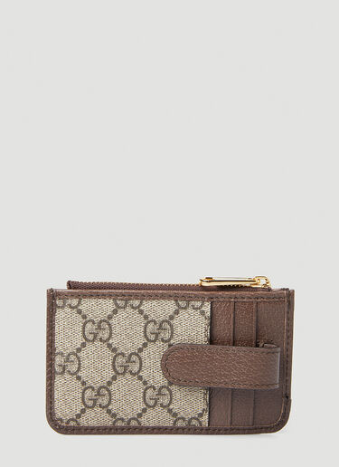 Gucci GG Supreme Web Card Holder Brown guc0247330