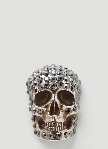 Alexander McQueen Pave Skull Earring Silver amq0249095